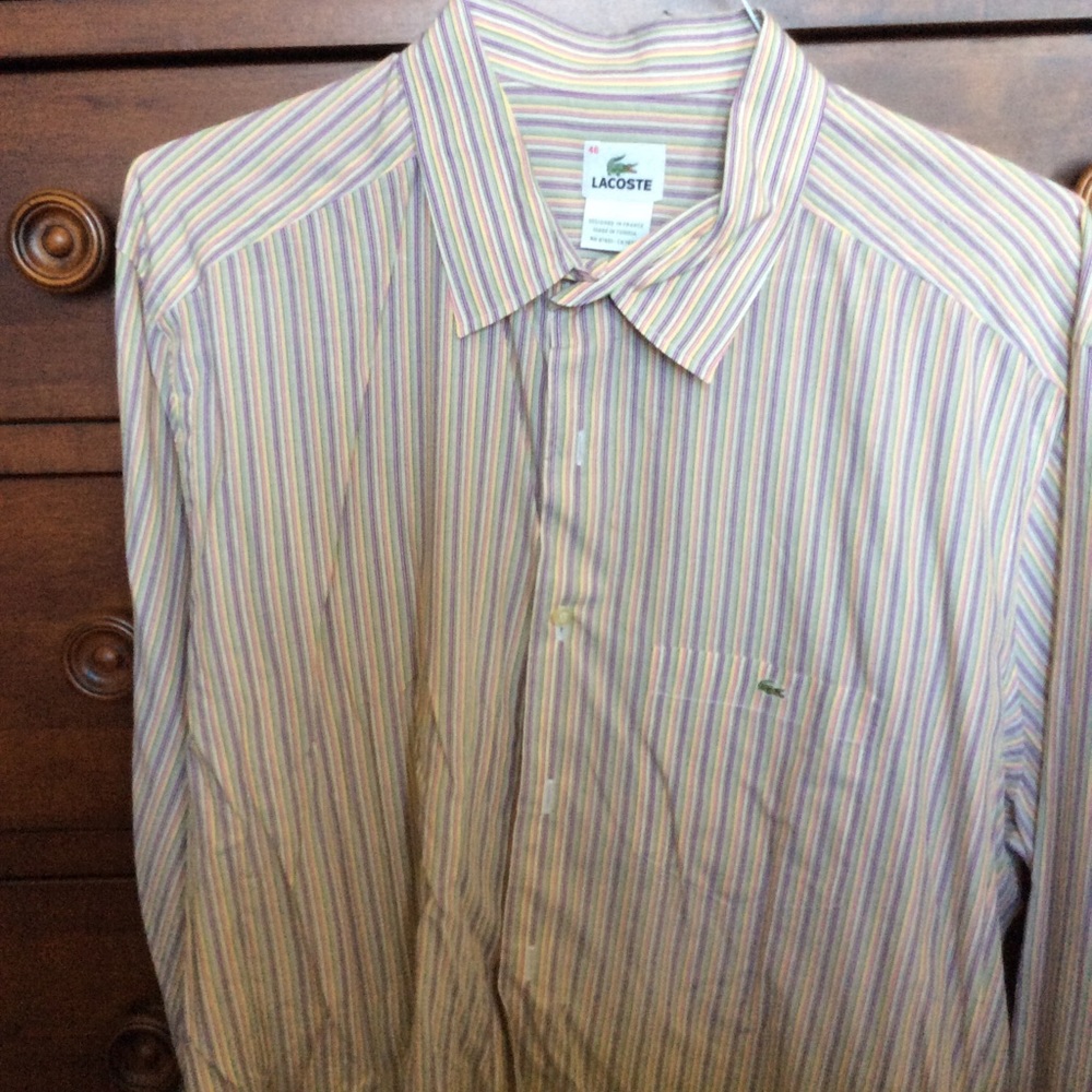 Lacoste XL. SIZE 46 long sleeved button down.